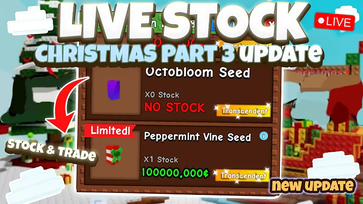 🔴LIVE GROW A GARDEN STOCK 24/7 | SEEDS, EGGS AND TRADE CHRISTMAS PART 3 UPDATE