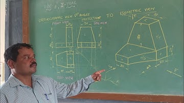 Orthographic view 1st angle projection to isometric view 3 .