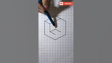 3d trik art on graph paper #shorts