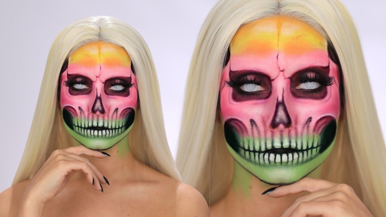 COLORFUL SKULL MAKEUP TUTORIAL | GLAM SKULL HALLOWEEN TUTORIAL