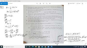 Rate of change | Ex 16.2 Q # 13 | Ho Soo Thong | O Level(Math) | A Level(Math)