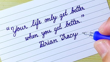 Quotes by Brian Tracy in cursive writing | Cursive handwriting practice