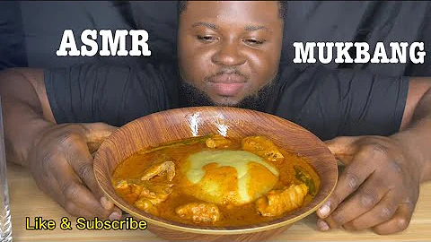ASMR/MUKBANG Peanut/ Palmnut Soup with Fufu #asmr #mukbang #africanfood #food #spicy #palmnutsoup