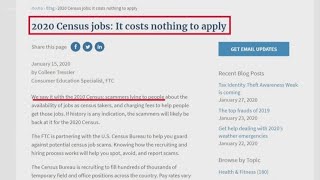 U.S. government looks to hire 2020 census workers, but scammers are also looking to capitalize