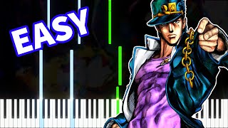 BLOODY STREAM (JOJO'S BIZARRE ADVENTURE OP 2) - EASY Piano tutorial