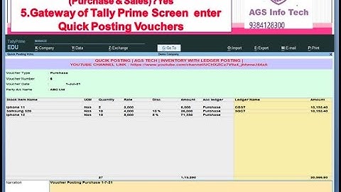 Auto GST Calculation Voucher Creation on Single Screen Inventory and Ledger  Quick Posting Purchase
