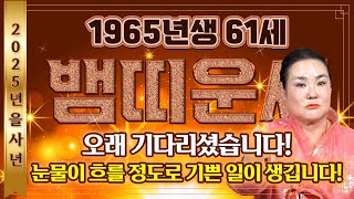 2025년 1965년생 61세 뱀띠운세'하늘에서 천금을 내려주신다' 말년에 금전문이 열리고 문서가 강하게 들…
