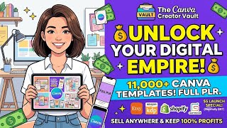 The Canva Vault |  How to Start a Digital Product Business for $5 💰 (Full Canva PLR Vault)