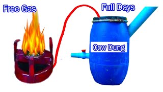 How to make Free Energy Gas from Cow Dung | Amazing technology to use free gas from garbage.
