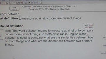 between Common Core Math Standards Top Words CCM42.com