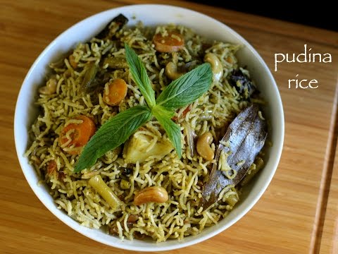 pudina rice recipe  mint rice recipe  mint pulao recipe  pudina pulao recipe