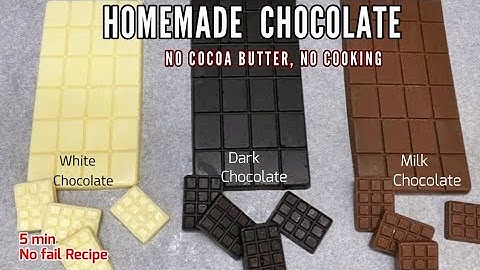 Homemade Chocolate. How to make Chocolate at Home. Homemade White, Milk ,Dark Chocolate No ❌cooking