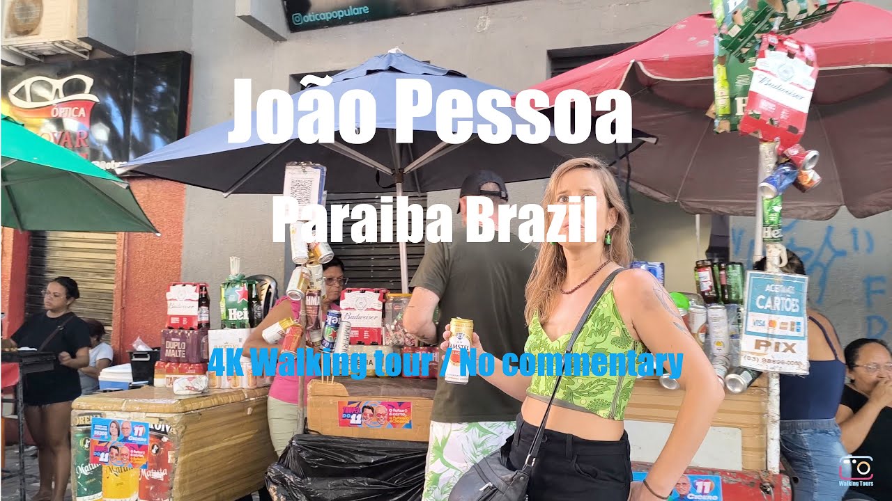 Brazil, Paraiba, JOÃO PESSOA, Walking tour【4k】🇧🇷