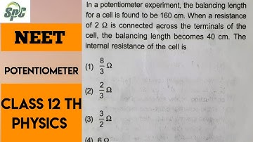 In a potentiometer experiment,  the balancing length for cell is found to be 160 cm . When a resista