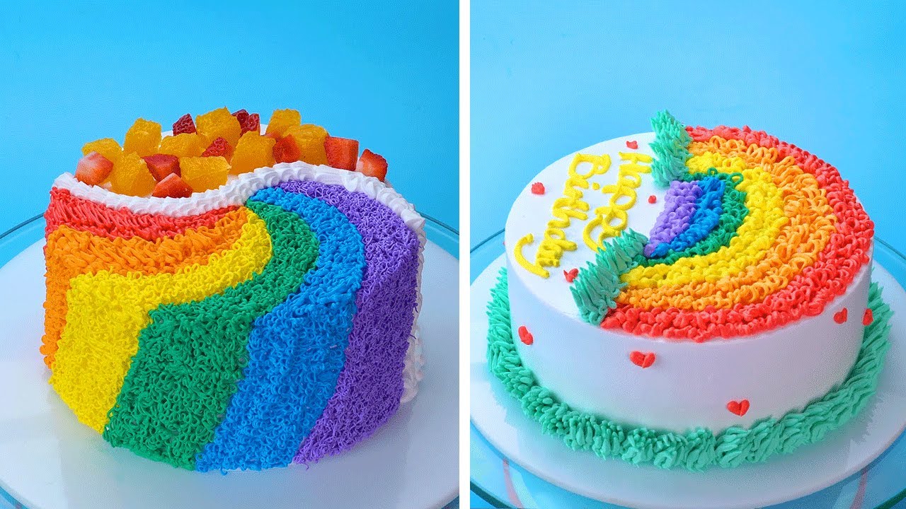 Top Yummy Rainbow Cake Decorating Ideas | So Yummy Cake Hacks ...