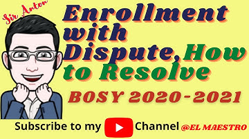 How To Resolve Enrollment With Dispute in LIS BOSY 2020-2021