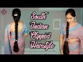 South indian clipped hairstyle with long hair