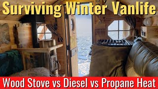 The BEST Heat Source For Winter Vanlife | Wood Stove vs Diesel Heater vs Propane Heater