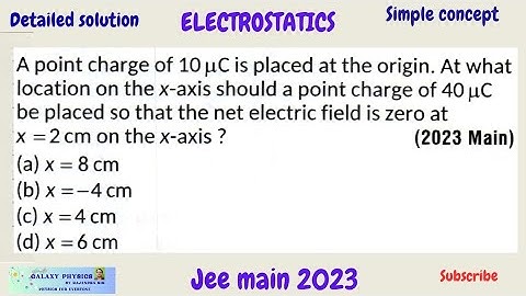 ELECTROSTATICS |JEE 2023| A point charge of 10 microcoulomb is placed at the origin.At what location