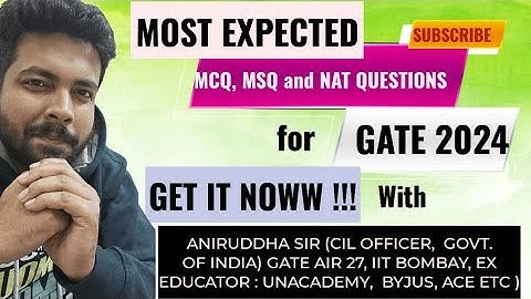 GATE 2024 Expected Questions : MCQ, MSQ and NAT questions : How to get #aniruddhasir #gate2024 #iit