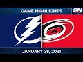 NHL Game Highlights | Lightning vs. Hurricanes - Jan. 28, 2021