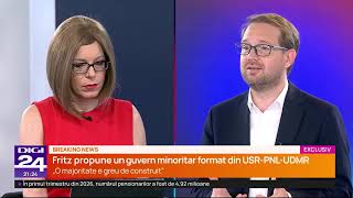 Președintele USR, Dominic Fritz, în direct la Digi24