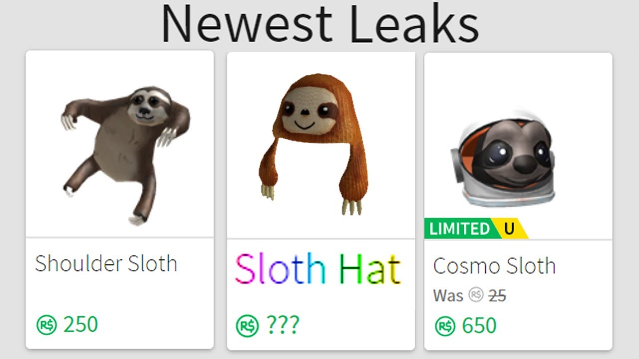 Leaked New Sloth Item Coming To Roblox - cosmo roblox