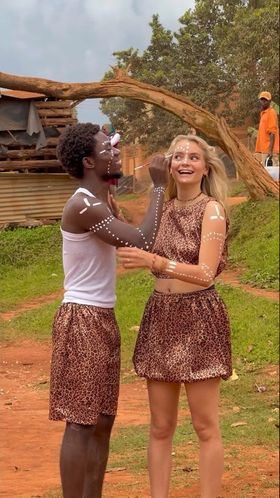 I drew her face in african paint🤩, Rate how she looks @isabellaafro #africa #couple #shorts