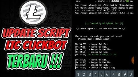 Update cara nuyul LTC clickbot telegram dengan script terbaru via termux