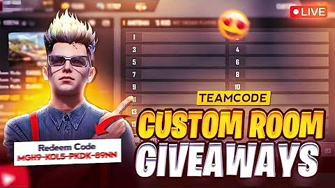 FREE FIRE LIVE CUSTOM ROOM GIVEAWAY | FF LIVE TEAM CODE GIVEAWAY | FF LIVE GIVEAWAY DJ ALOK |FF LIVE