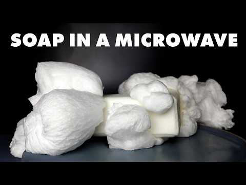 Expanding soap in a microwave - filmed from in inside #1