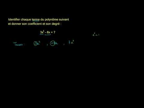 Vidéo: Quels sont le coefficient dominant et le degré du polynôme?