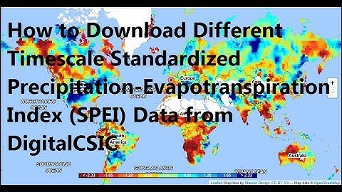 How to Download Standardized Precipitation-Evapotranspiration Index: SPEI