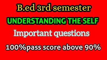 B.ed-Understanding the self important questions list