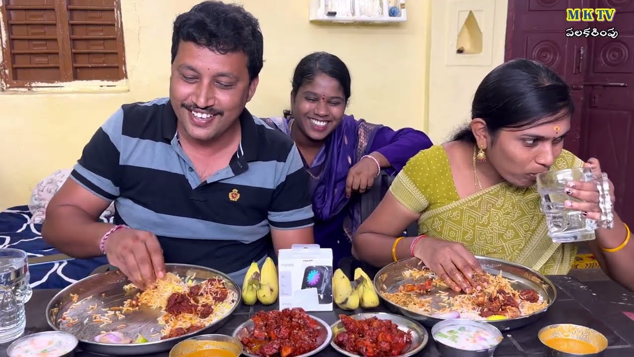 చికెన్ లాలిపాప్ బిర్యాని చికెన్ మంచురియ తిండిపోటి #Eating Challenge#285 || Thindi Poti#MKTV పలకరింపు