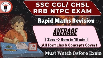Average Rapid Revision | Average औसत | For SSC CGL CHSL mts & Rrb ntpc  group D | Exam Boosters