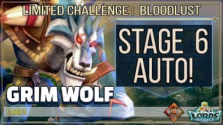 Lords Mobile - Fenrir Grim Wolf Limited Challenge Bloodlust Stage 6 auto mode set of heroes