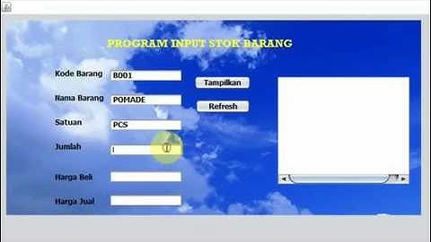 DEMO APLIKASI INPUT STOK BARANG MENGGUNAKAN JAVA NETBEANS