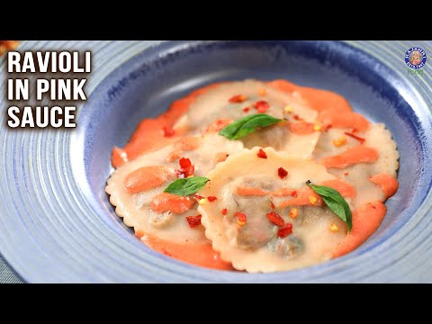 Ravioli in Pink Sauce Recipe | Stuffed with Vegetables & Cheese Fillings | Eggless Ravioli | Ruchi | Rajshri Food