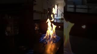 Slow motion video of ethanol on fire
