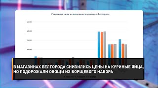 В магазинах Белгорода снизились цены на куриные яйца, но подорожали овощи из борщевого набора