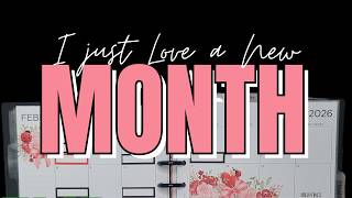 Plan With Me February Monthly | Happy Planner Classic Vertical Layout | Canva Stickers