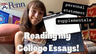 The Essays That Got Me Into Penn! Reading my personal statement & supplemental essays