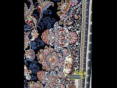 فرش میخک سرمه ای 700 شانه کاشان