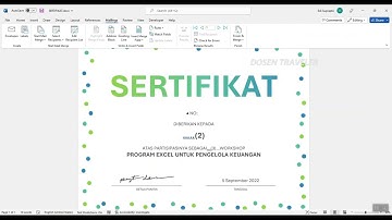 Tutorial Membuat Sertifikat atau Piagam Otomatis di Microsoft Word || Sumber data dari excel