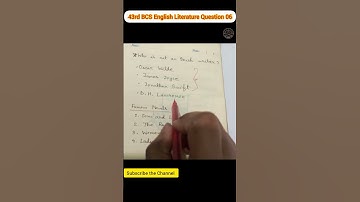 43rd BCS Preliminary English Literature Question Solution | Part : 06