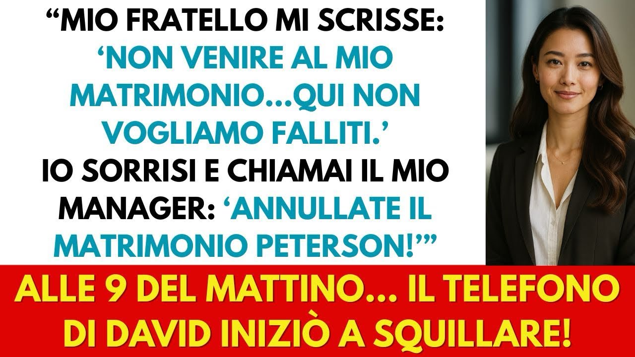 Mio fratello disse: ‘Non venire al mio matrimonio’… ma la location l’avevo comprata io!
