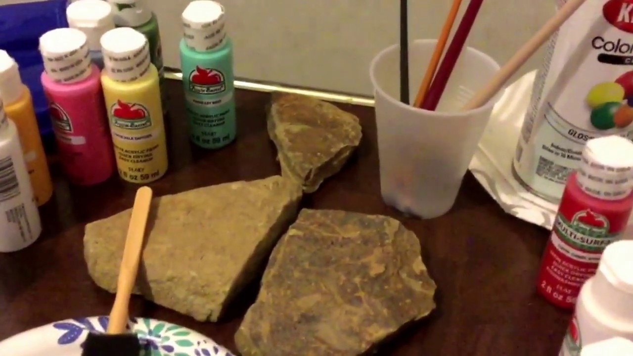 Some of the supplies and paint that I use to paint rocks YouTube