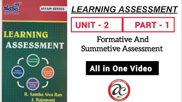 Learning assessment #3rdsem #anu #unit2 #acharyanagarjunauniversity #formativeassessment #assessment