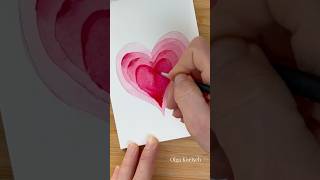 Try THIS watercolor technique for Valentine’s cards ideas 💕 #easypainting #cardideas #valentinesday